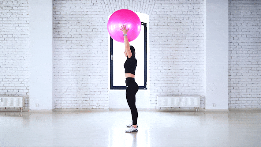 How to perform squats with the stability ball
