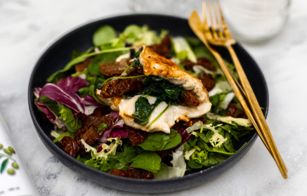 Fitness-Rezept: Hähnchenbrust mit Spinatfüllung