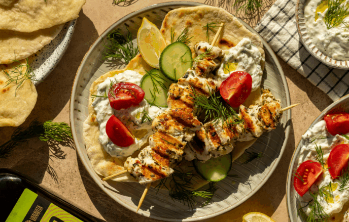 Fitness recept: Souvlaki s pitou a tzatziki