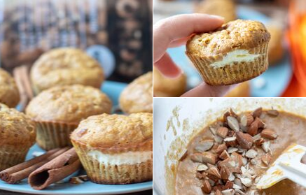 Fitness-Rezept: Kürbis-Cheesecake-Muffins mit knusprigen Mandeln