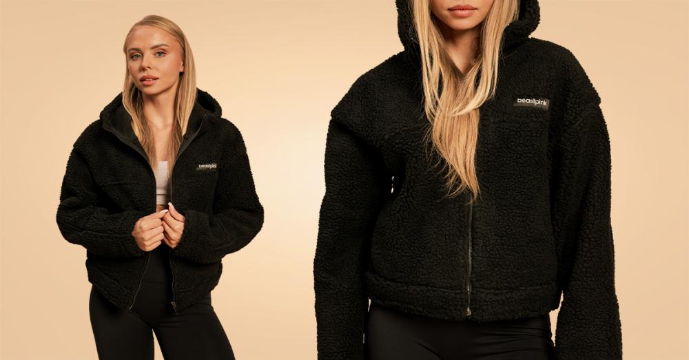 Women's Bliss Hoodie Jacket Black - BeastPink