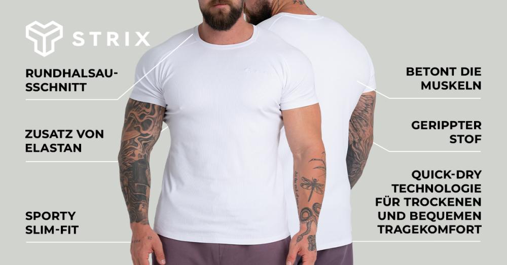 Ribbed T-Shirt White - STRIX