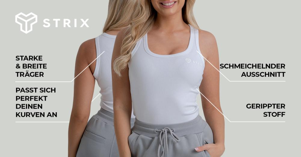 Women's Ribbed Tank Top White - STRIX