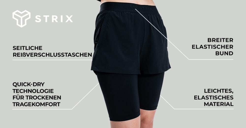Women's ULTRA 2in1 Shorts Black - STRIX