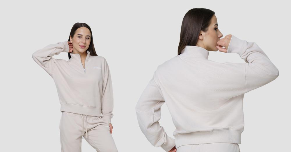 Women's Agile 1/2 Zip Jumper Desert - GymBeam