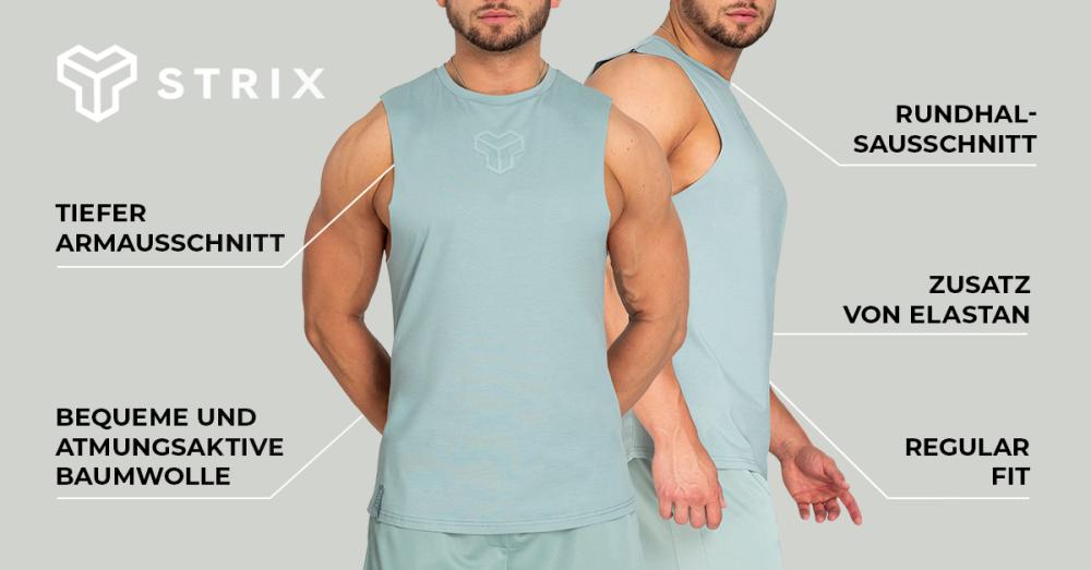 Essential Cut-Off Tanktop Steinblau - STRIX