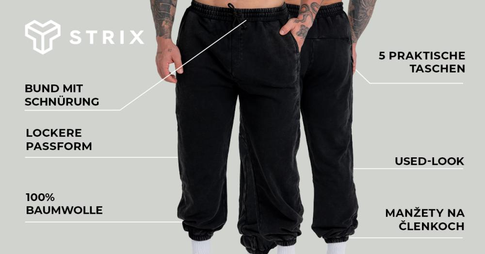 Washed Joggers Black - GymBeam