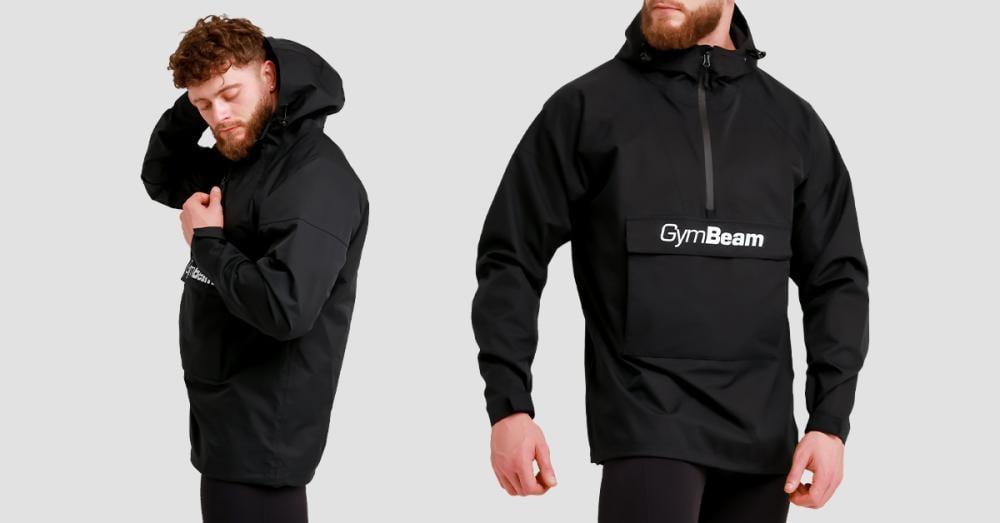 Men's Rain Smock Jacket Black - GymBeam