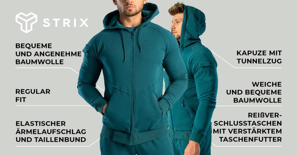 Nova Zip Up Hoodie Deep Teal - STRIX