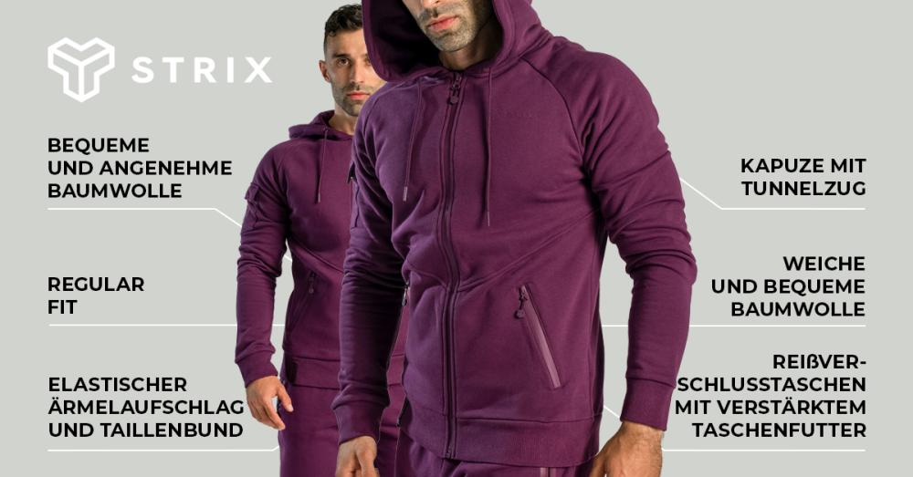 Nova Reißverschluss-Hoodie in Plum - STRIX