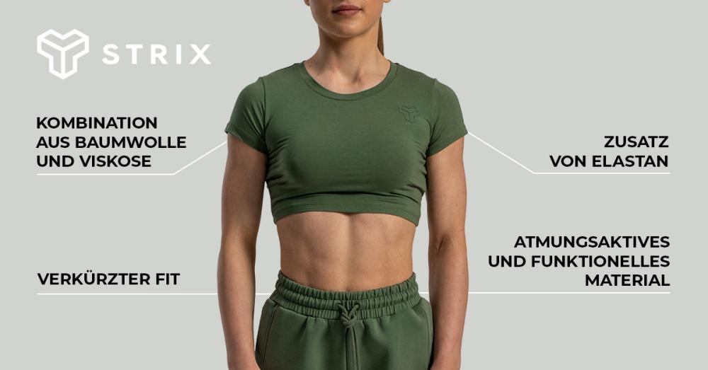 Women's Essential Crop Top Cedar Green - STRIX