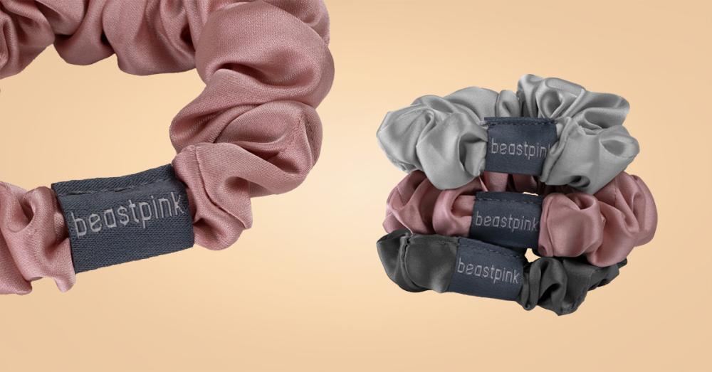 Satin-Scrunchy-Set Mix - BeastPink