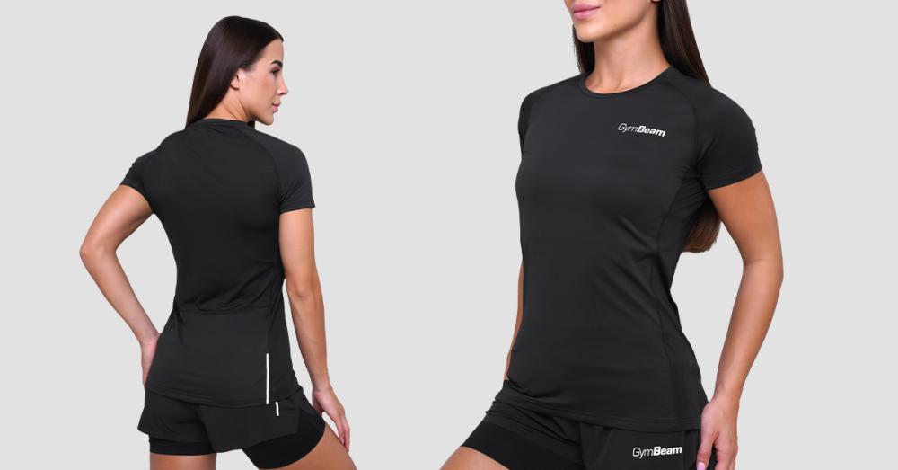 Women's Pulse Running T-Shirt Black - GymBeam