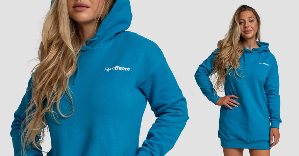 Women's Limitless Longline Hoodie Aquamarine - GymBeam