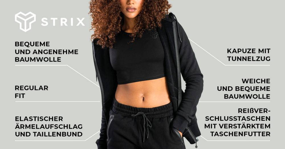 Nova Reißverschluss-Hoodie in Black - STRIX