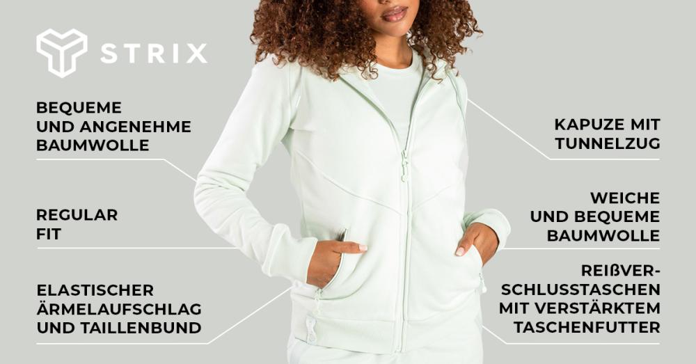 Nova Reißverschluss-Hoodie in Moon Grey - STRIX