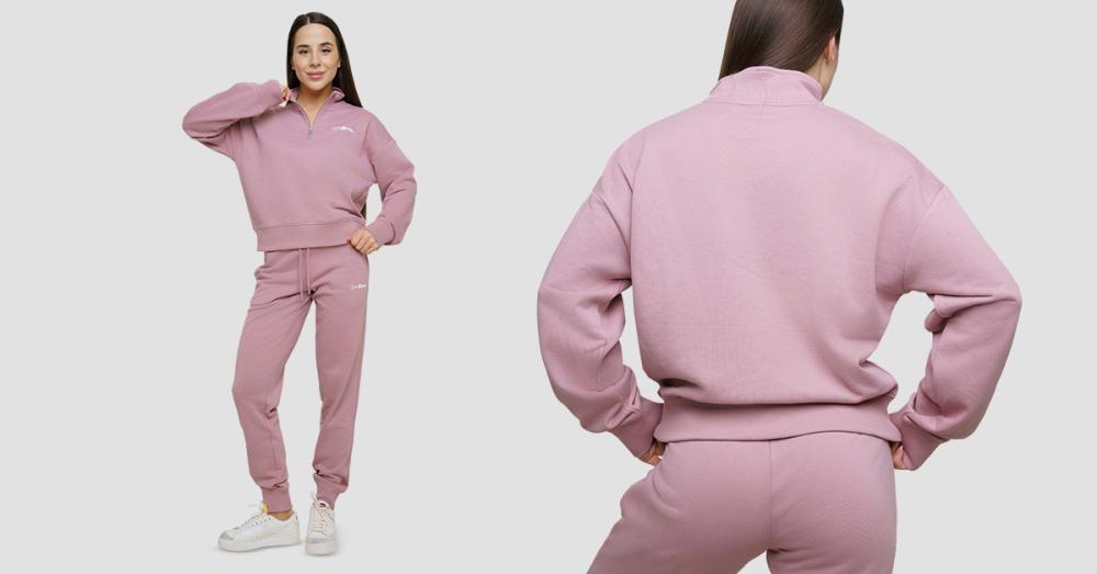 Women's Agile 1/2 Zip Jumper Woodrose - GymBeam