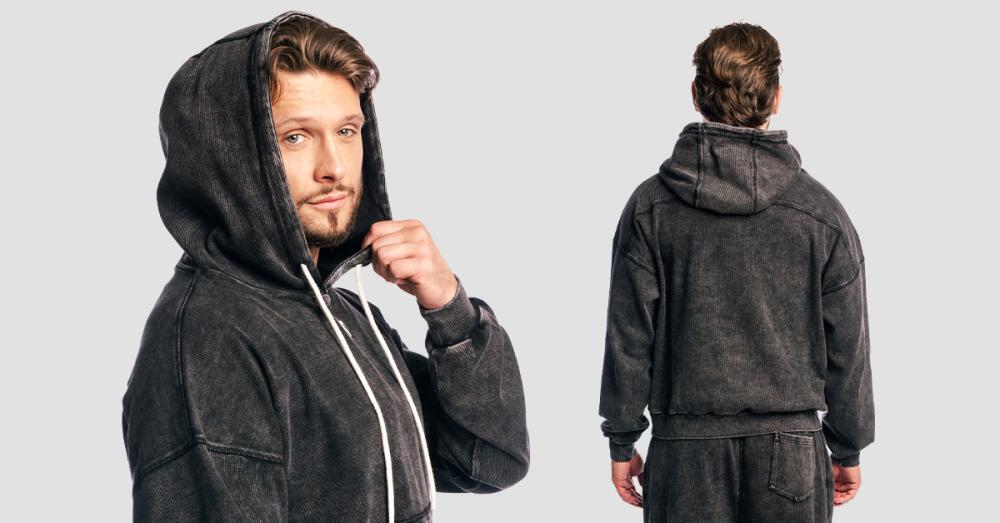 Aura Hoodie in Washed Black - GymBeam