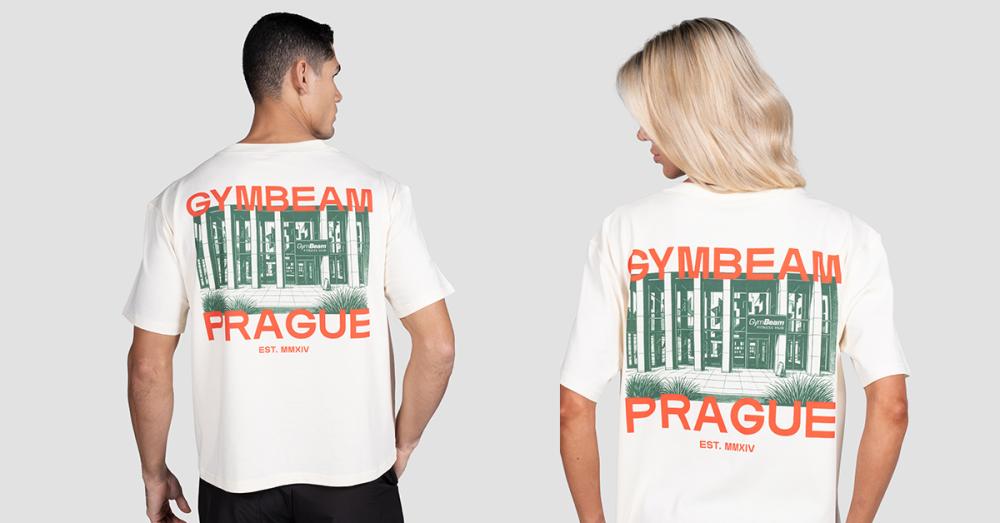 T-shirt Prague in Cream - GymBeam