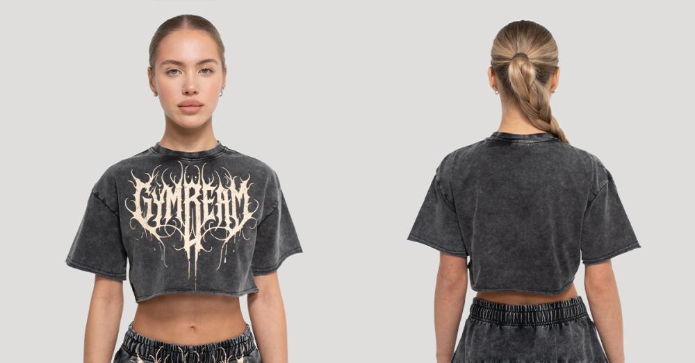 Abyss Cropped T-shirt für Frauen in Charcoal - GymBeam