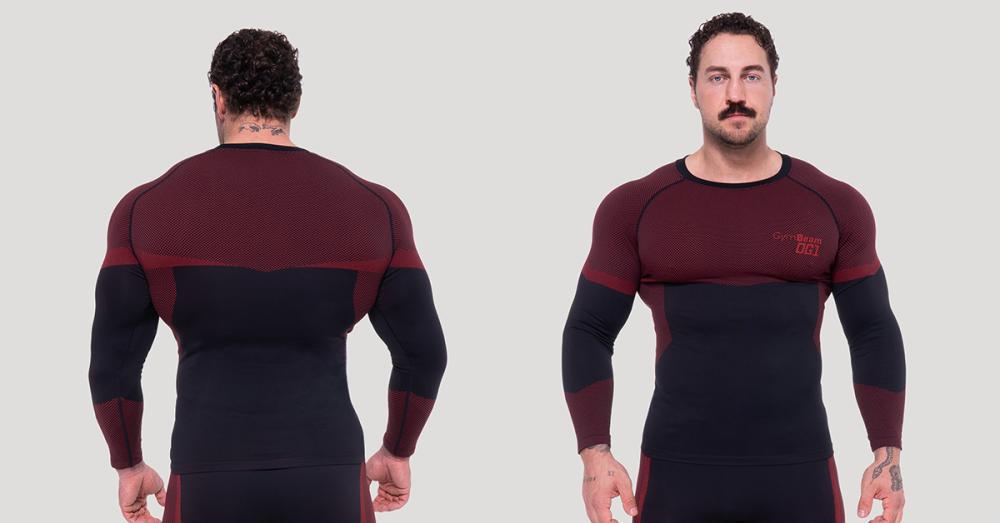 OG1 Seamless Longsleeve in Black/Red - GymBeam