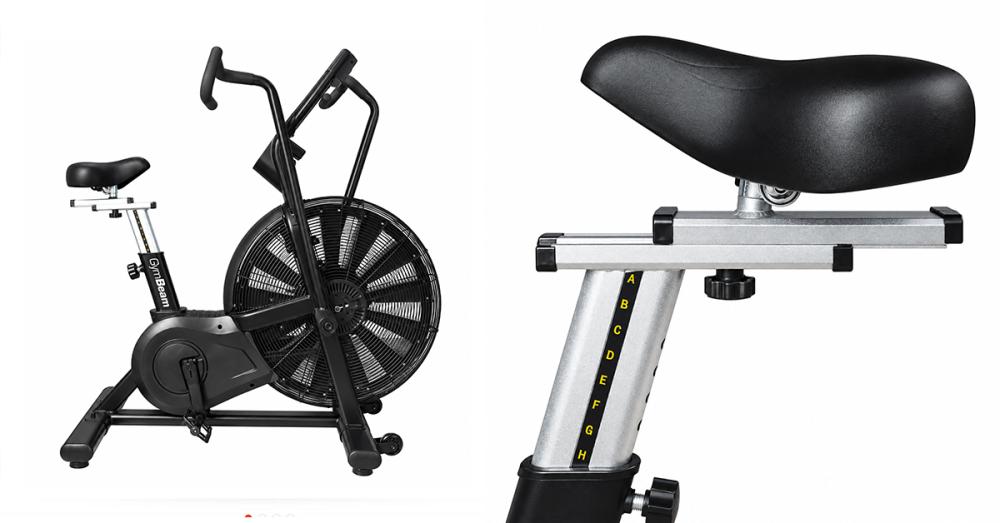 Air Bike GymBeam. Cardio-Trainer, der Luft- und Magnetwiderstand für ein Ganzkörpertraining kombiniert. Er bietet 8 Trainingsmodi und eine stabile Stahlkonstruktion mit 150 kg Tragfähigkeit.