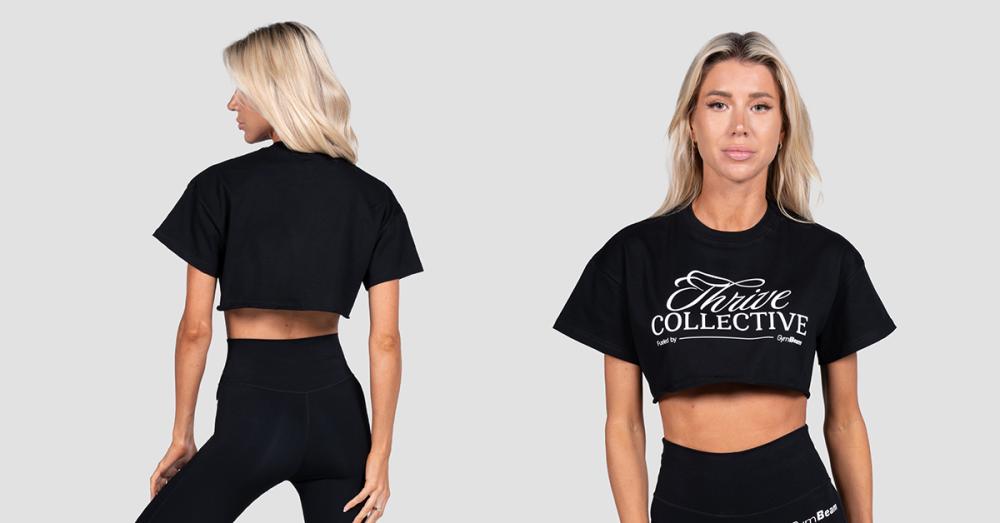 Thrive Cropped T-Shirt für Frauen in Black - GymBeam