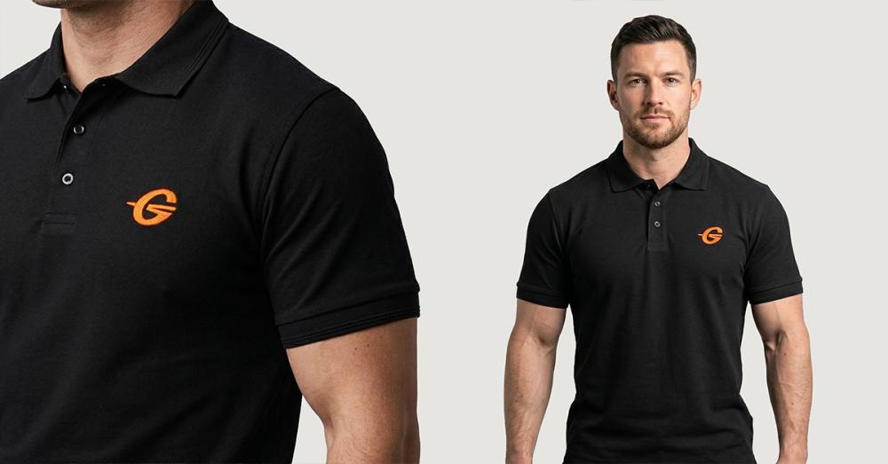 Poloshirt in Black - Gymbeam 