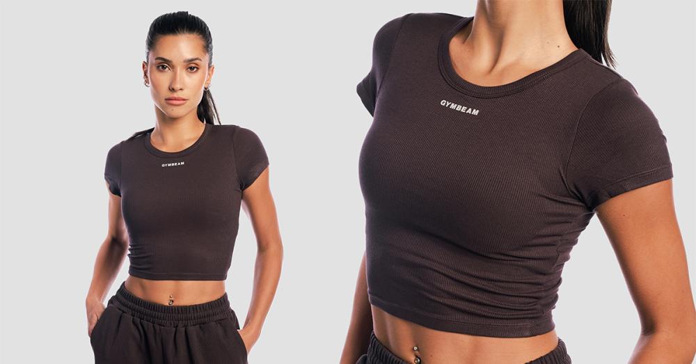 Aura Cropped T-Shirt für Frauen in Tee Brown