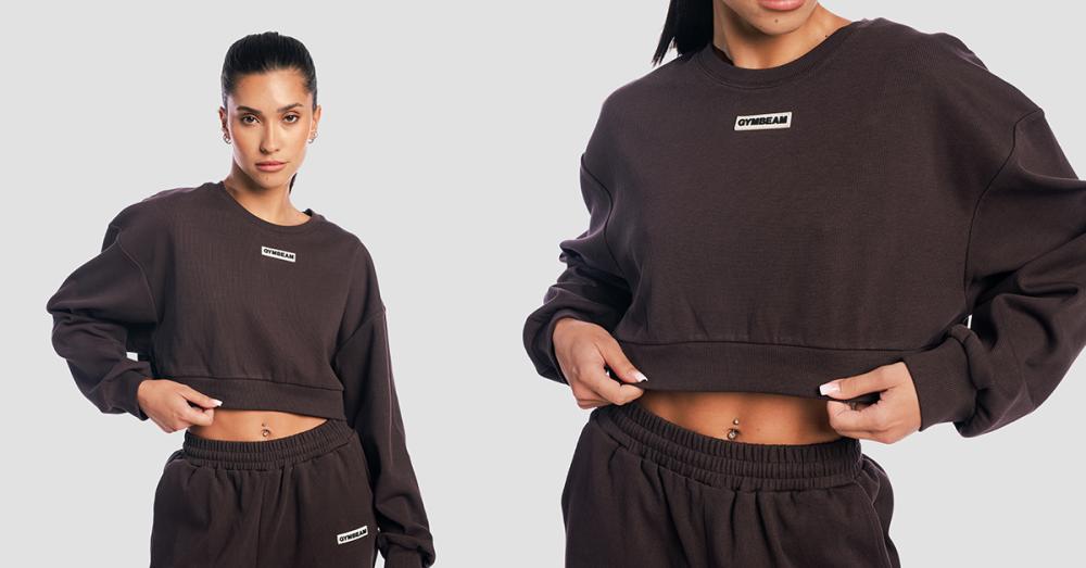 Aura Cropped Sweatshirt für Frauen in Tee Brown - GymBeam