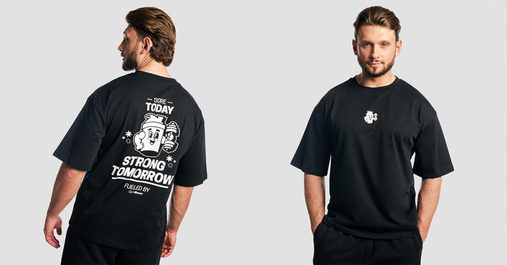 Tričko Shaker Boxy Black - GymBeam