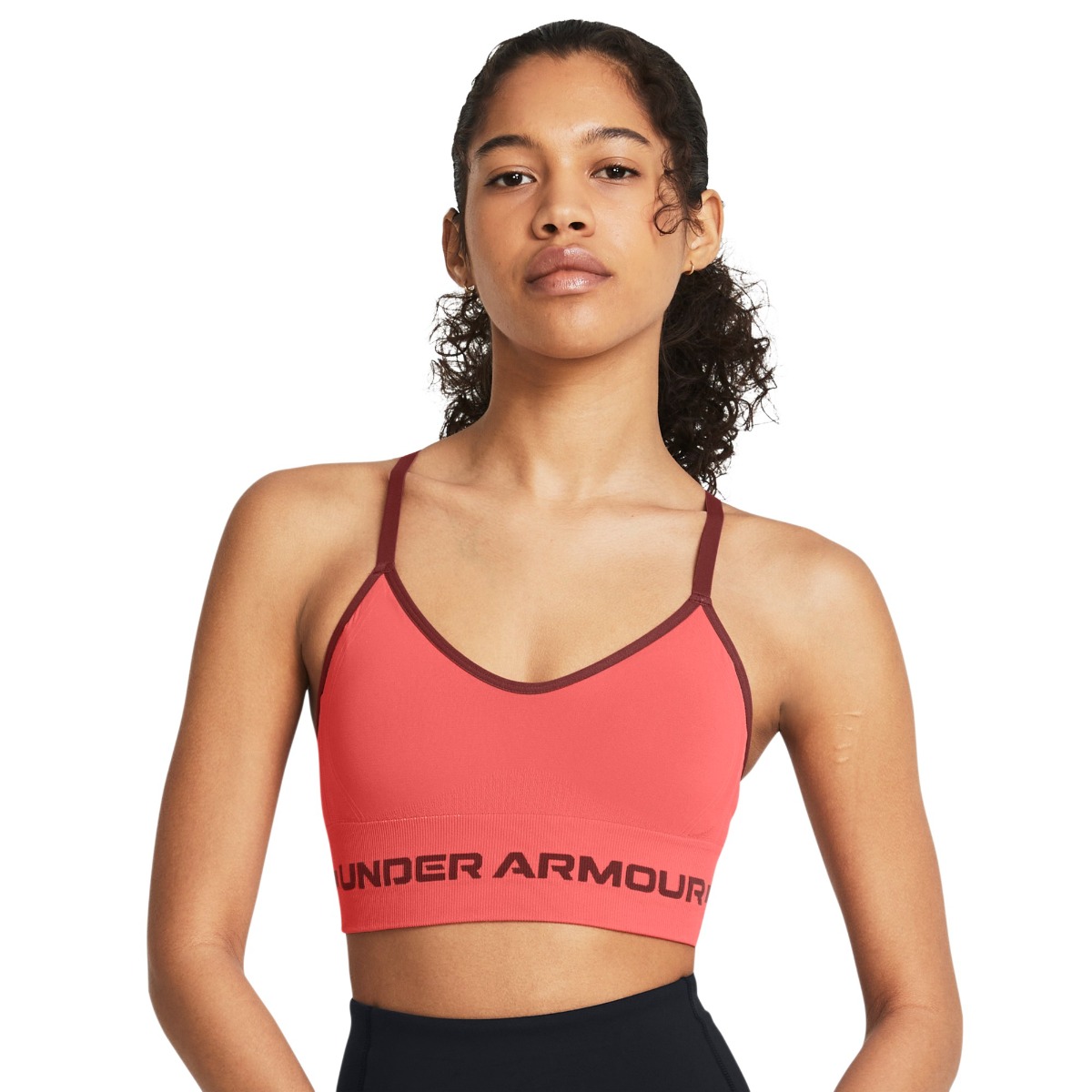 Bra Seamless Low Long Bra Pink -  Under Armour