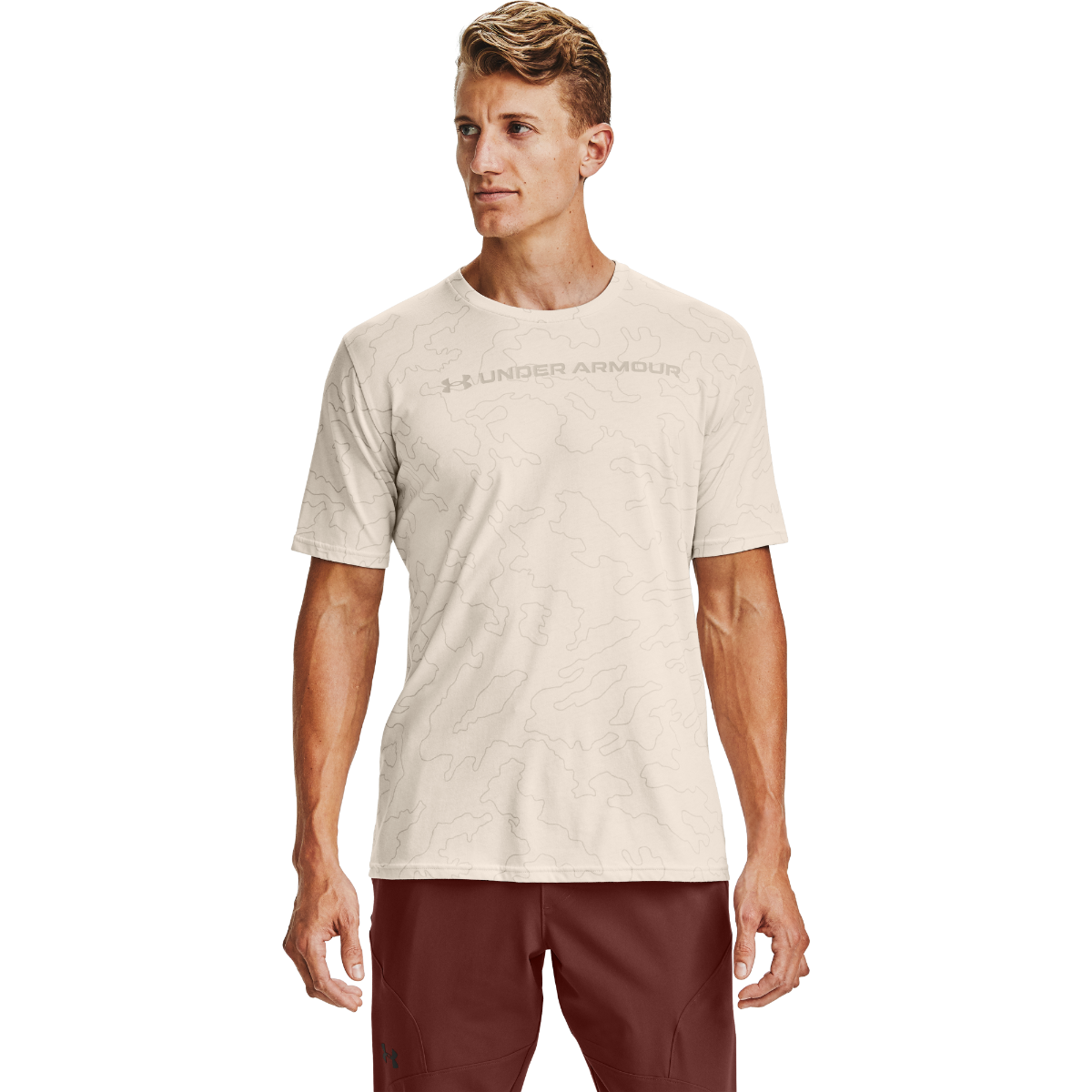All Over Wordmark T-Shirt Brown - Under Armour