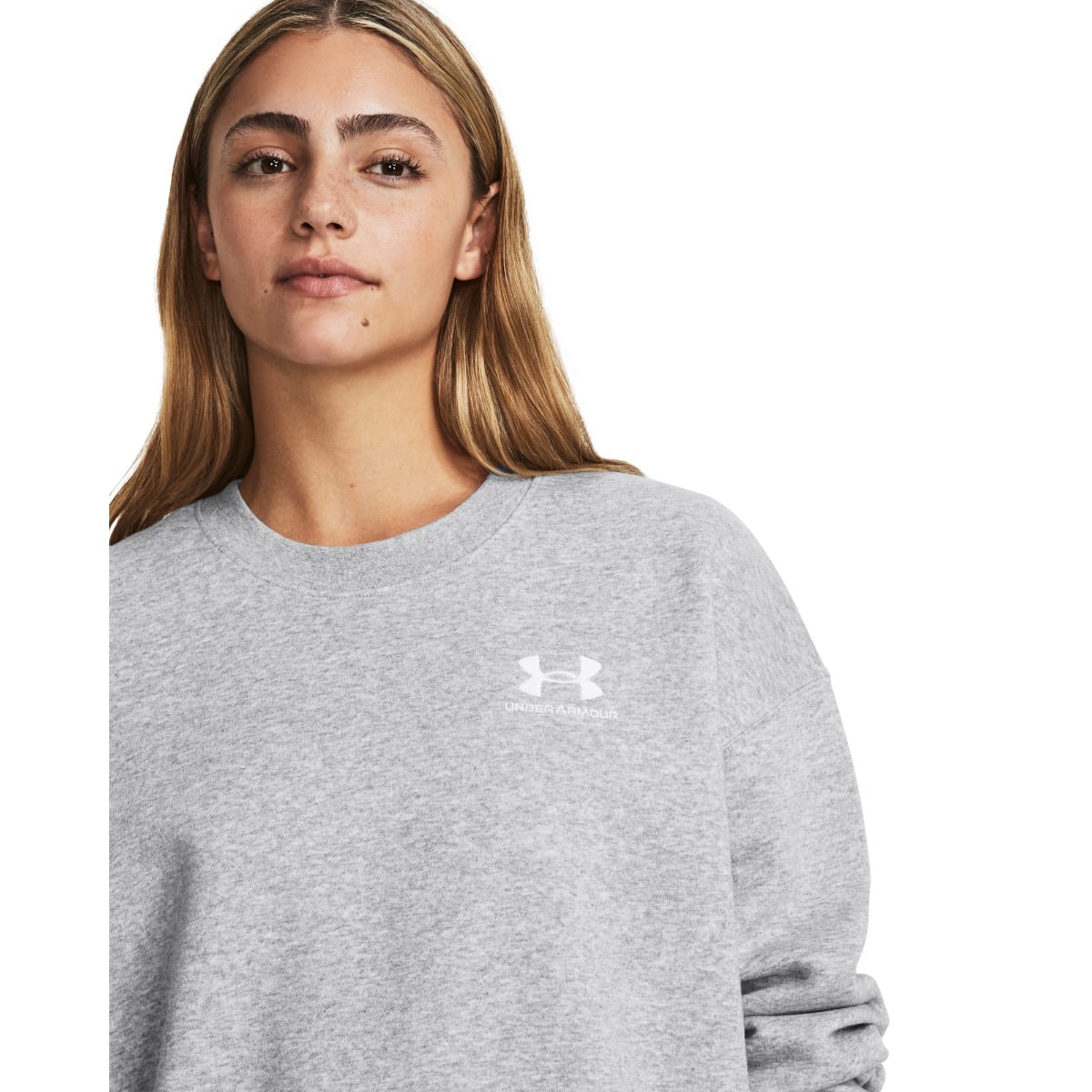 Women‘s Hoodie Essential Fleece OS Crew Grey - Under Armour