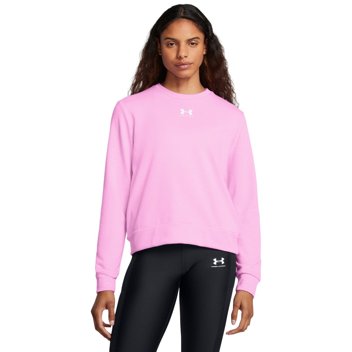Rival Terry Crew Sweatshirt für Frauen in Pink - Under Armour