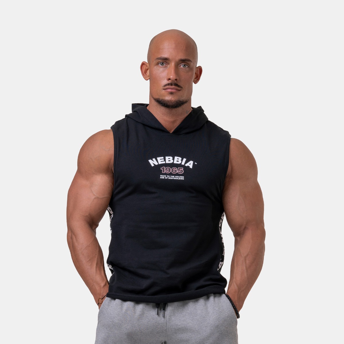 Hoodie tank top Black - NEBBIA