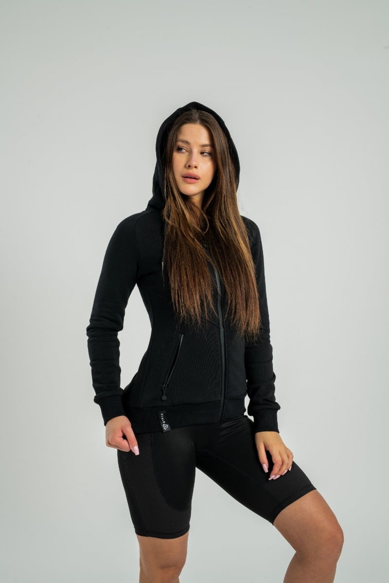 Nova Reißverschluss-Hoodie für Frauen in Black - STRIX