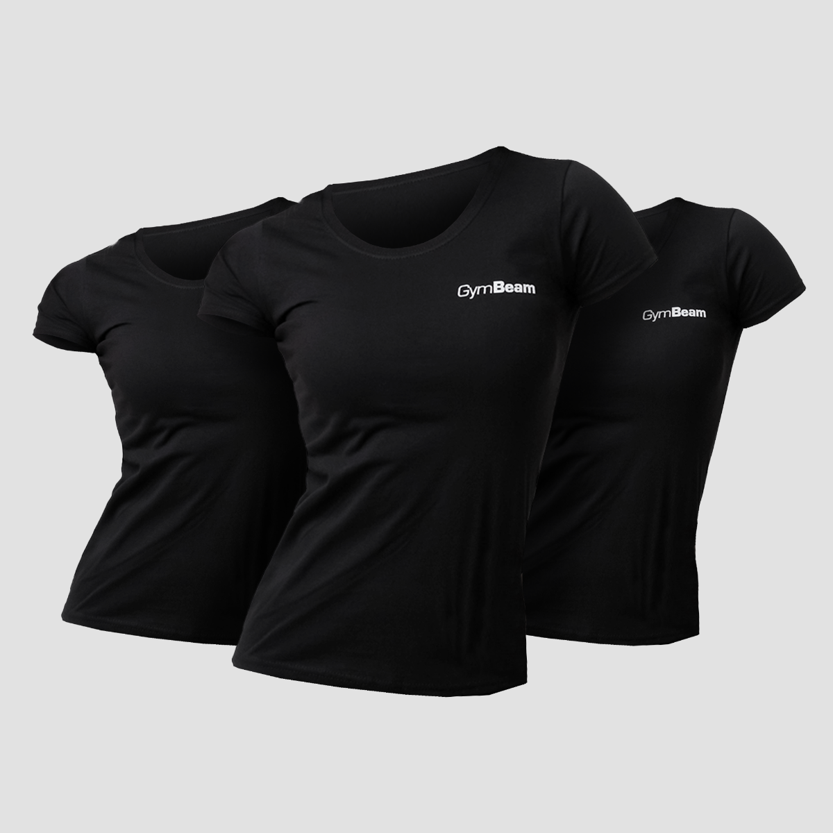Basic T-Shirt für Frauen 3er-Pack in Black - GymBeam