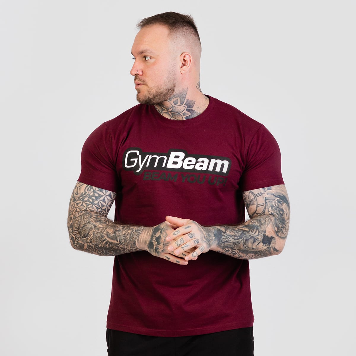 Beam T-Shirt Burgundy - GymBeam