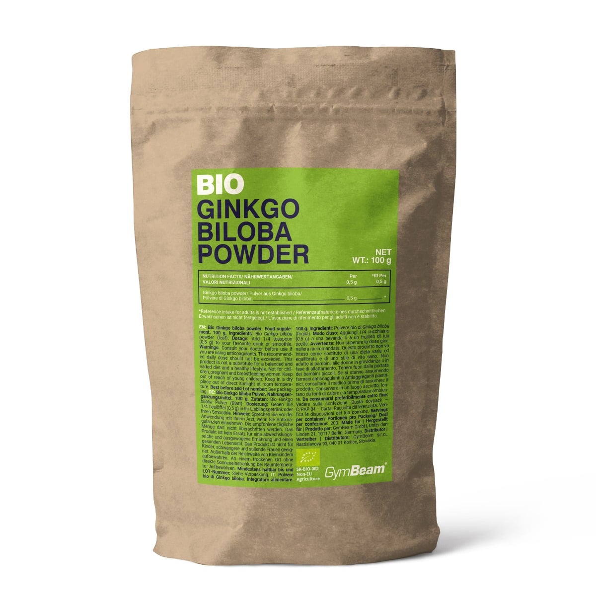 BIO Ginkgo Biloba Pulver - GymBeam