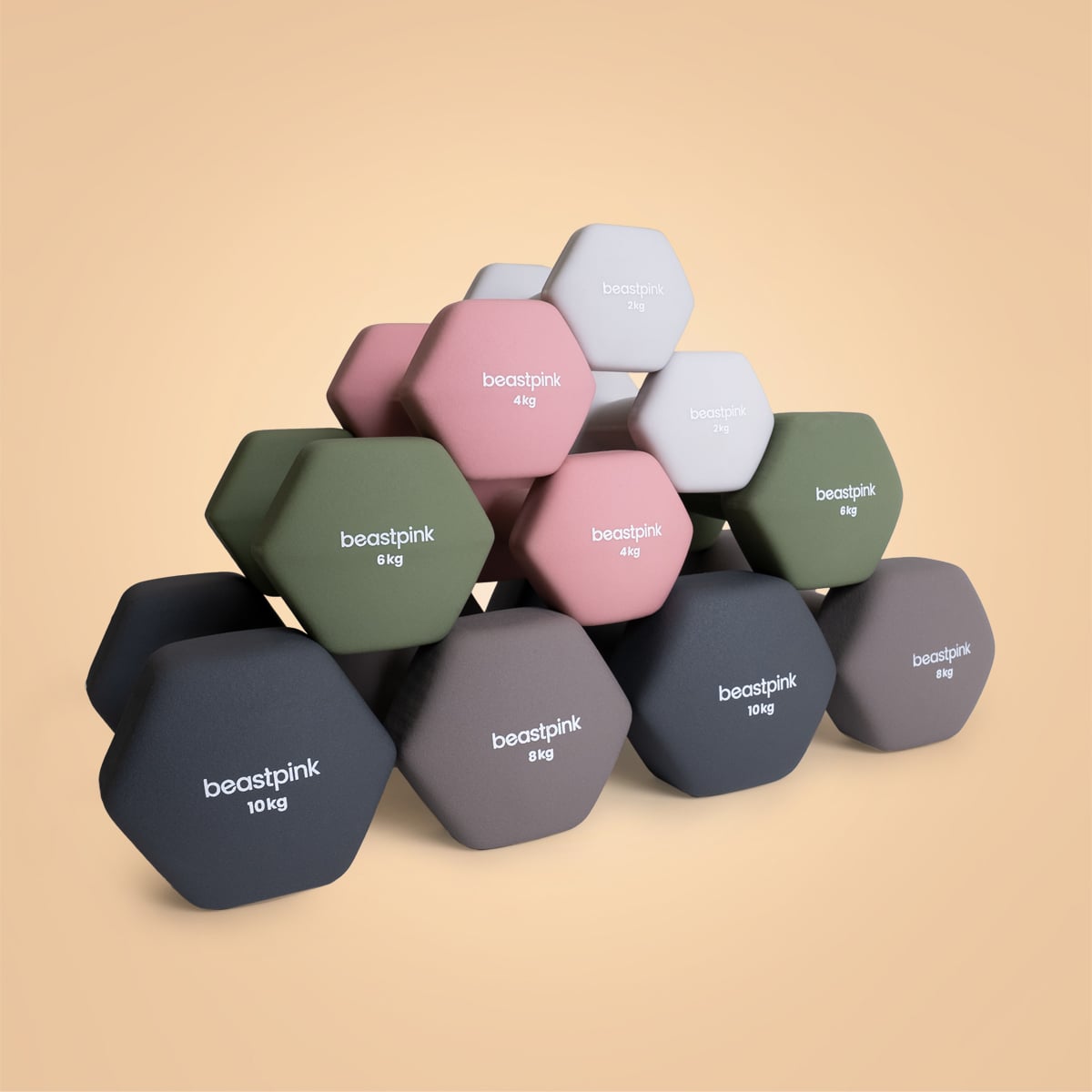 Hex Neopren-Hantel - BeastPink