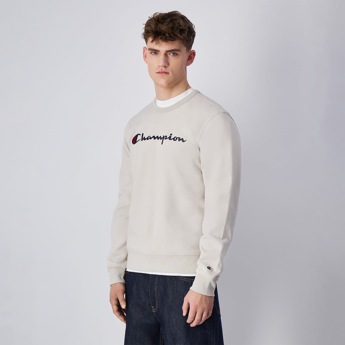 Sweatshirt mit Rundhalsausschnitt in Grey - Champion
