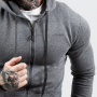 Hoodie mit Reißverschluss in Grey Black - GymBeam L