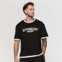 Oversize Varsity T-Shirt in Black - GymBeam XL