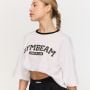 Varsity Oversized T-Shirt für Frauen in White - GymBeam XL