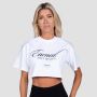 Earned Cropped T-Shirt für Frauen in White - GymBeam L