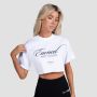 Earned Cropped T-Shirt für Frauen in White - GymBeam L
