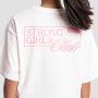 Women‘s Girls Club Boxy T-shirt White - GymBeam L