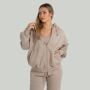 Hoodie für Frauen mit Reißverschluss in Taupe - STRIX XL