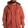 Hoodie mit Reißverschluss in Washed Terra - STRIX XXL